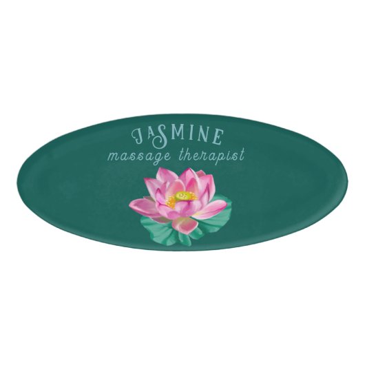 Elegante roze lotus | Salon, massagetherapeut Naambadge (Voorkant)