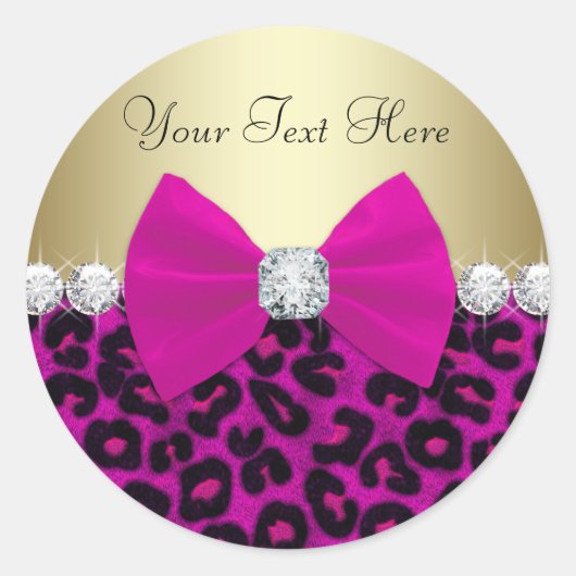Elegante Roze Luipaard Stickers (Voorkant)