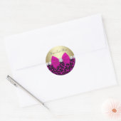 Elegante Roze Luipaard Stickers (Envelop)