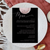 Elegante Roze Maan | Zwarte Hemelbruiloftsdiner Menu