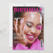 Elegante roze Magazine cover 30ste verjaardag Kaart (Voorkant)