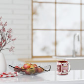 Elegante Roze Magenta Bloemen Streep Monogram Cust Mok