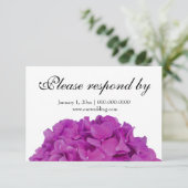 Elegante roze magenta bloemenhortensia's rozen RSV Save The Date (Staand voorkant)