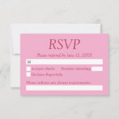 Elegante Roze Magenta bruiloft RSVP Kaart (Voorkant)