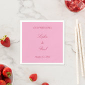 Elegante roze magenta bruiloft servetten (Insitu)