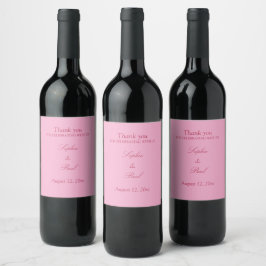 Elegante roze magenta bruiloft wijn etiketten