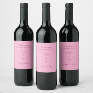 Elegante roze magenta bruiloft wijn etiketten