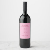 Elegante roze magenta bruiloft wijn etiketten (Voorkant)