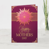 Elegante Roze Magenta en Gouden Moederdag cadeau Kaart (Voorkant)