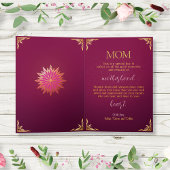 Elegante Roze Magenta en Gouden Moederdag cadeau Kaart