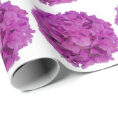 Elegante roze magenta floral hortensia rozen cadeaupapier (Rol Hoek)