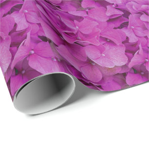 Elegante roze magenta floral hortensia rozen cadeaupapier