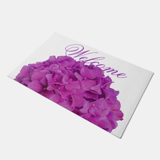 Elegante roze magenta floral hortensia rozen deurmat (Schuin)