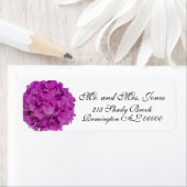 Elegante roze magenta floral hortensia rozen etiket (Insitu)