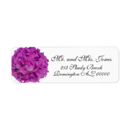 Elegante roze magenta floral hortensia rozen etiket