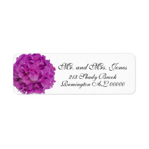 Elegante roze magenta floral hortensia rozen etiket