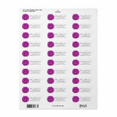 Elegante roze magenta floral hortensia rozen etiket (Full Sheet)