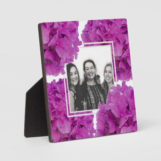 Elegante roze magenta floral hortensia rozen fotoplaat (Voorkant)