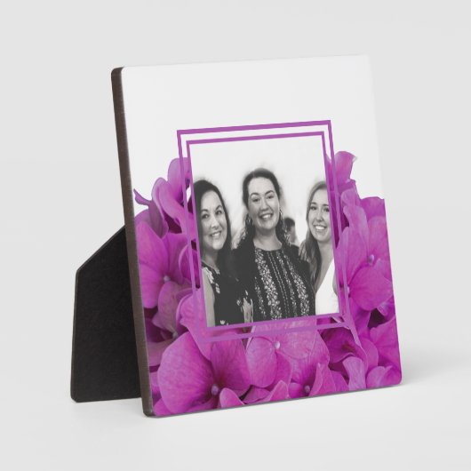 Elegante roze magenta floral hortensia rozen fotoplaat (Voorkant)