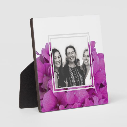 Elegante roze magenta floral hortensia rozen fotoplaat (Voorkant)