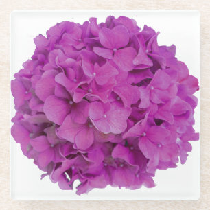 Elegante roze magenta floral hortensia rozen glazen onderzetter