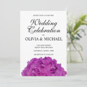 Elegante roze magenta floral hortensia rozen kaart (Staand voorkant)