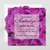 Elegante roze magenta floral hortensia rozen kaart (Voorkant / Achterkant)