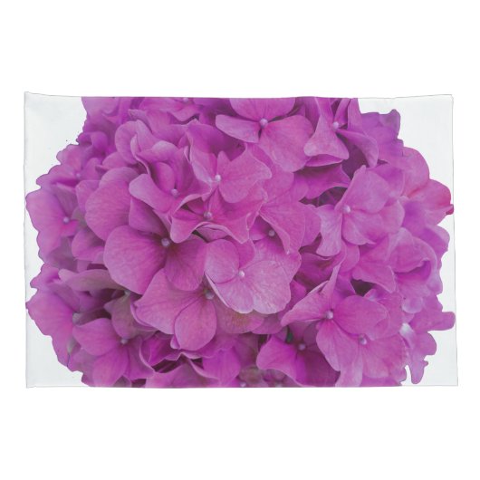 Elegante roze magenta floral hortensia rozen kussensloop (Achterkant-Rechts)