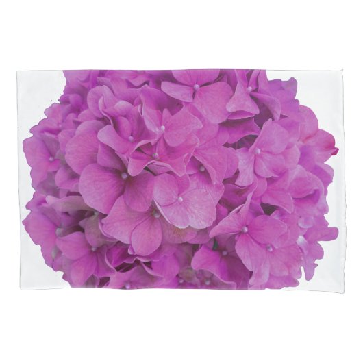 Elegante roze magenta floral hortensia rozen kussensloop (Voorkant-Links)