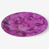 Elegante roze magenta floral hortensia rozen papieren bordje (Gekanteld)