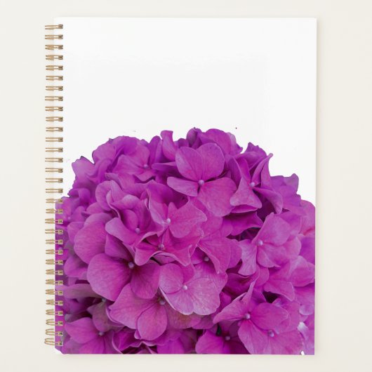 Elegante roze magenta floral hortensia rozen planner (Voorkant)