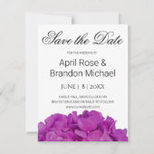 Elegante roze magenta floral hortensia rozen save the date (Voorkant)