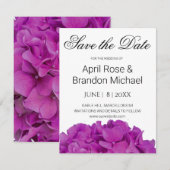Elegante roze magenta floral hortensia rozen save the date (Voorkant / Achterkant)