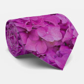 Elegante roze magenta floral hortensia rozen stropdas (Opgerold)