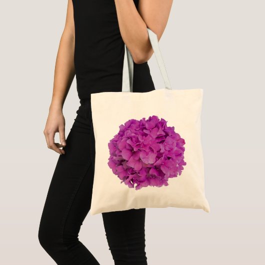 Elegante roze magenta floral hortensia rozen tote bag (Voorkant (product))