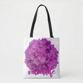Elegante roze magenta floral hortensia rozen tote bag