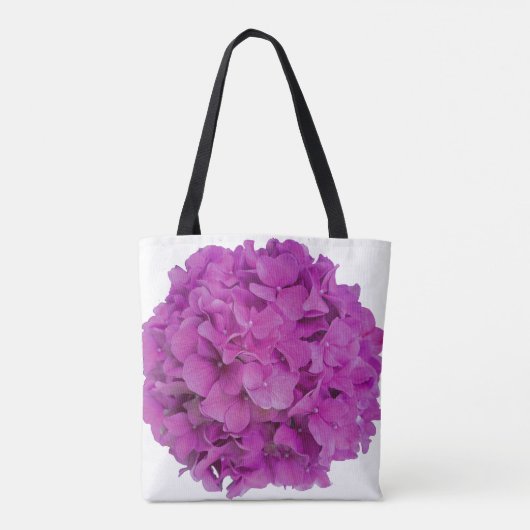 Elegante roze magenta floral hortensia rozen tote bag (Achterkant)