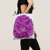 Elegante roze magenta floral hortensia rozen tote bag (Dichtbij)