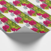 Elegante roze magenta rode bloemen bloemen cadeaupapier (Hoek)