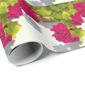 Elegante roze magenta rode bloemen bloemen cadeaupapier (Rol Hoek)