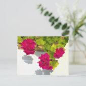 Elegante roze magenta rode bloemen briefkaart (Staand voorkant)