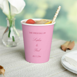 Elegante Roze Magenta Trouwpapier Cups Papieren Bekers