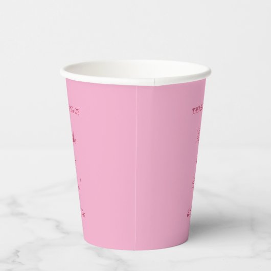 Elegante Roze Magenta Trouwpapier Cups Papieren Bekers (Rechts)