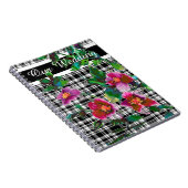 Elegante roze magenta waterverf bloemen notitieboek (Rechterzijde)