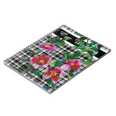 Elegante roze magenta waterverf bloemen notitieboek (Linkerzijde)