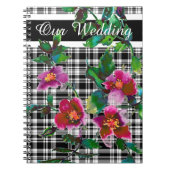 Elegante roze magenta waterverf bloemen notitieboek (Voorkant)