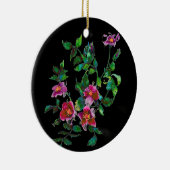 Elegante roze magenta waterverf bloemen rozen keramisch ornament (Rechts)