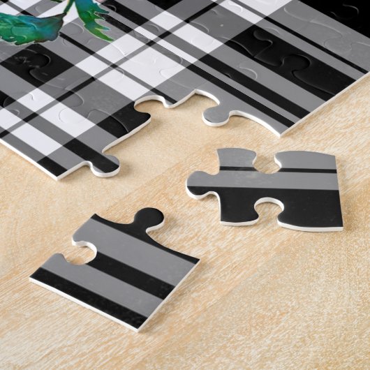 Elegante roze magenta waterverf bloemen rozen legpuzzel (Zijkant)