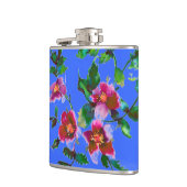 Elegante roze magenta waterverf bloemenrozen heupfles (Links)