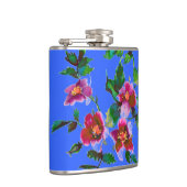 Elegante roze magenta waterverf bloemenrozen heupfles (Rechts)